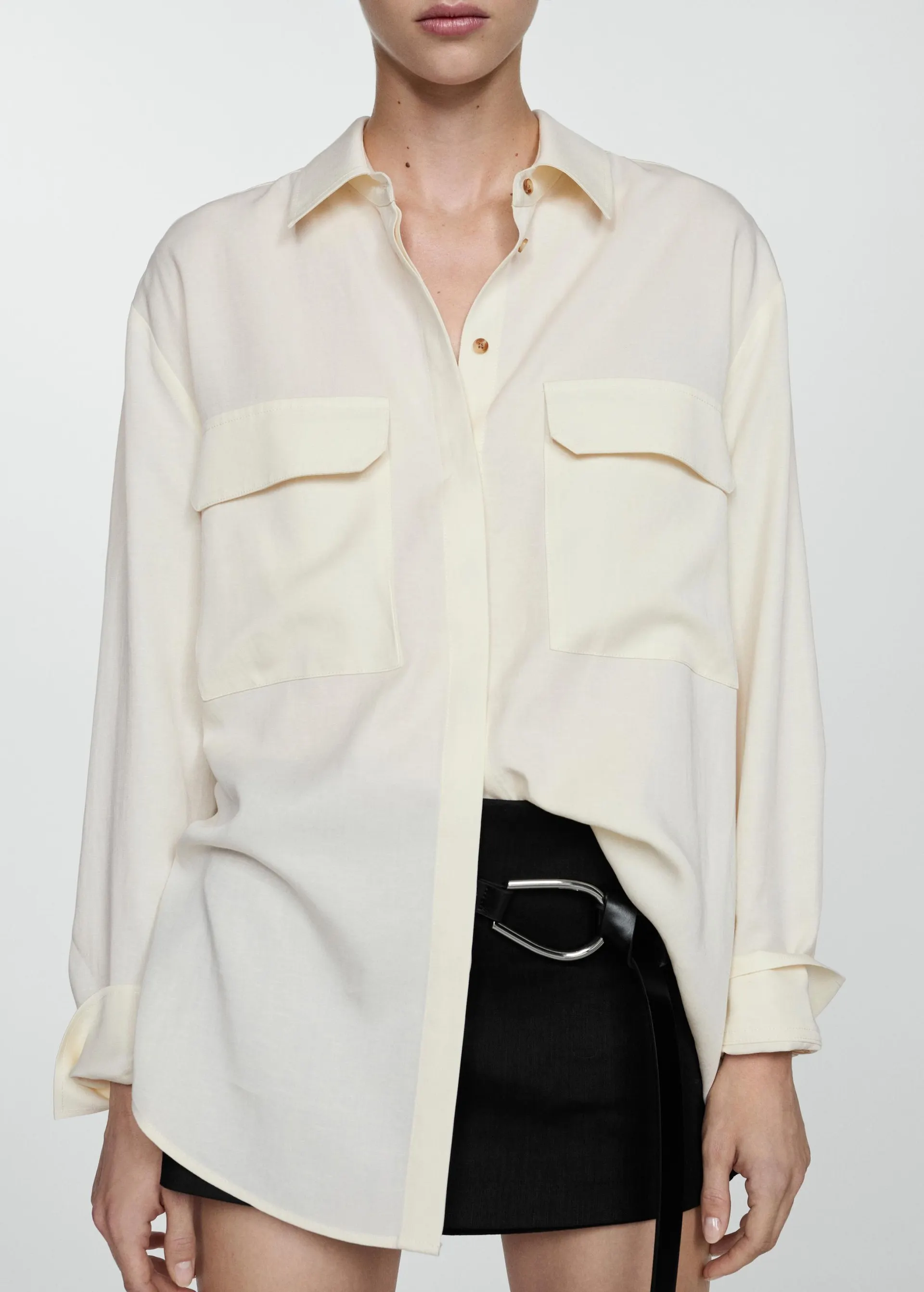 Oversized lyocell shirt