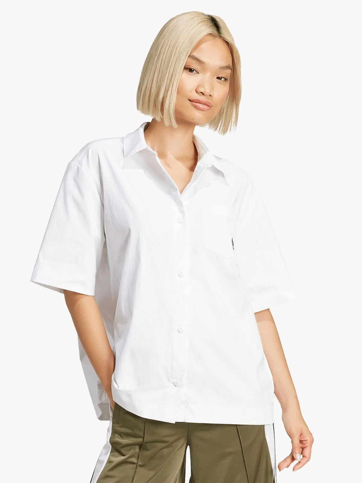 adidas Originals Women's Essentials Ripstop White Short Sleeve Shirt