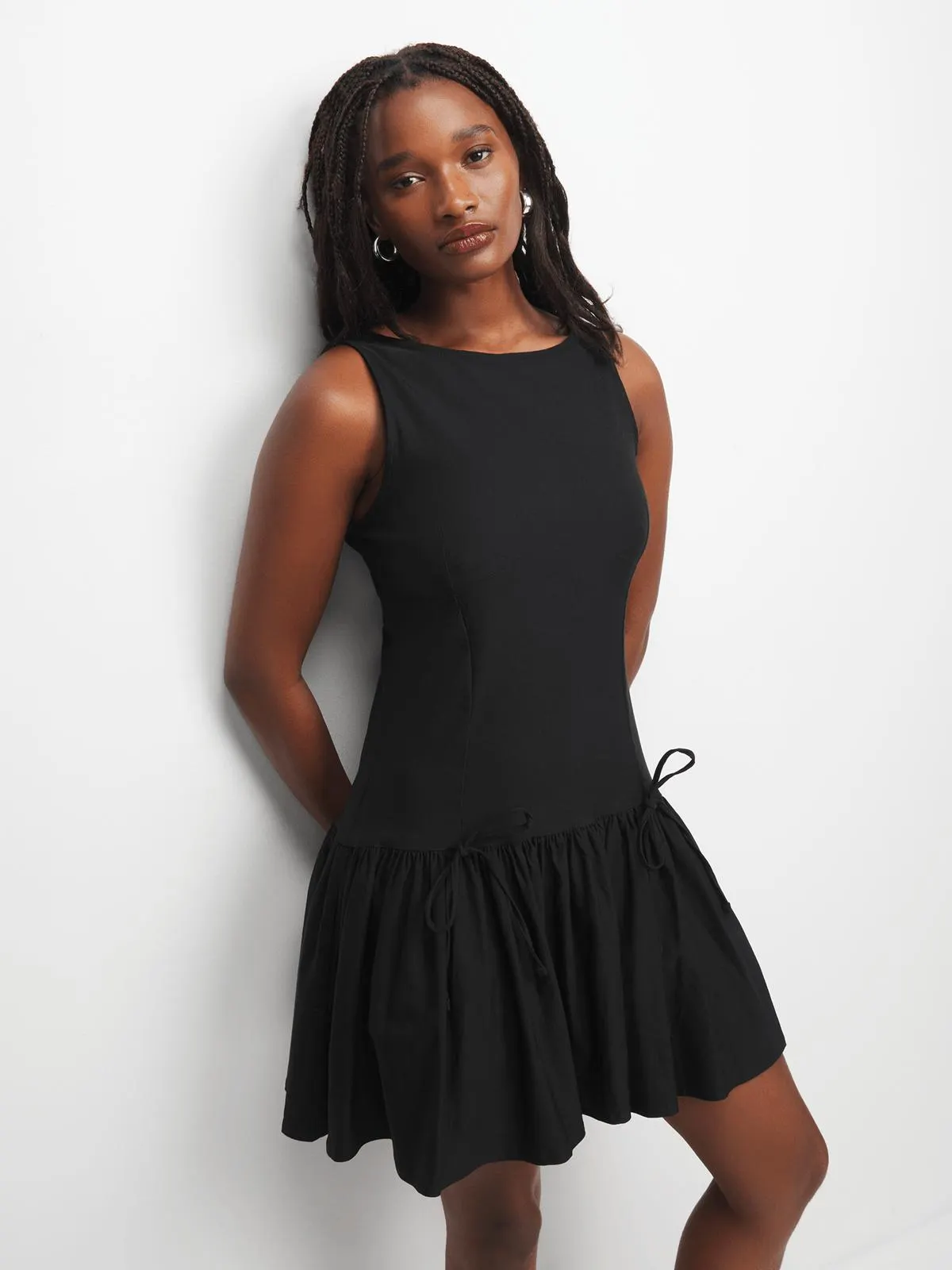 Women's Black Bow Mini Dress