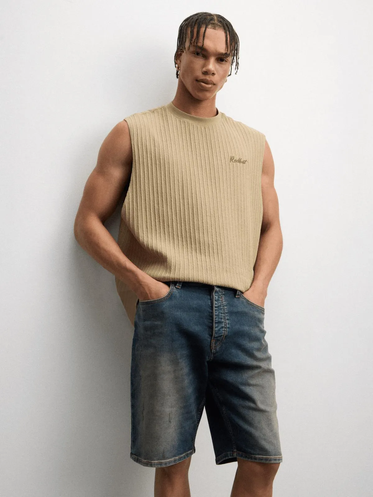 Redbat Men's Medium Blue Denim Shorts