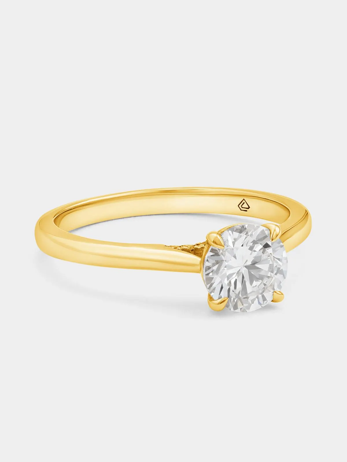 Yellow Gold 1ct Lab Grown Diamond Solitaire Ring