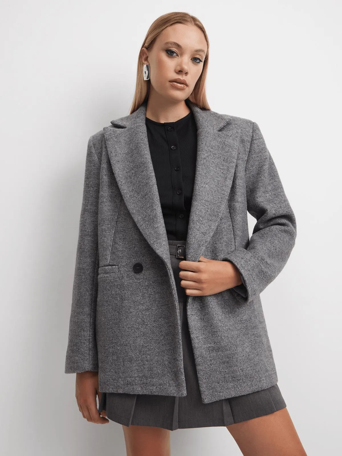 Women's Grey Dad Lined Blazer