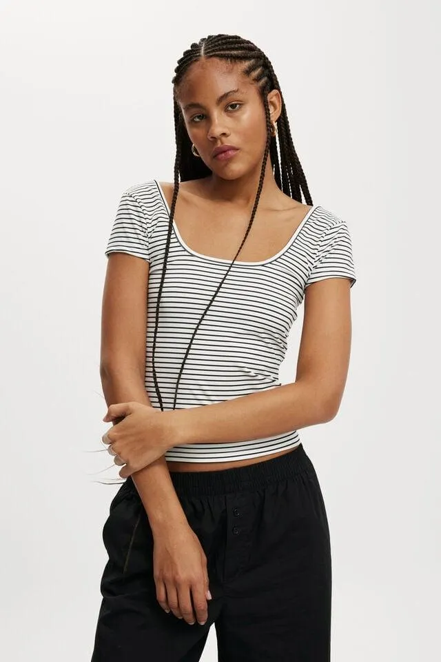 Emily Double Scoop Short Sleeve