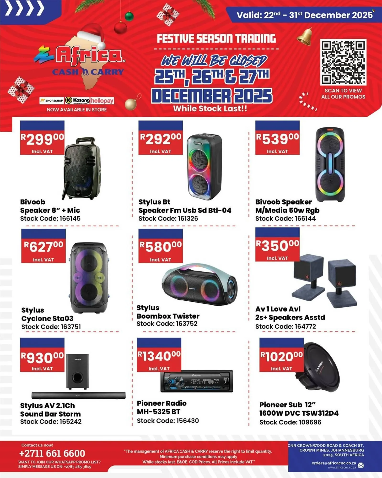Africa Cash and Carry catalogue from 22 December to 31 December 2025 - Catalogue Page 1
