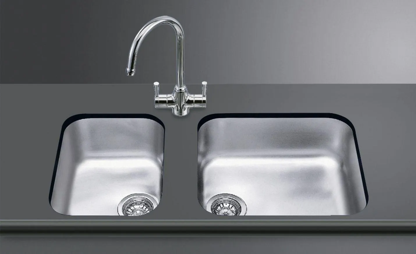 Smeg Alba Undermount Single Sink With 1 Strainer Waste 450 x 400 x 180mm