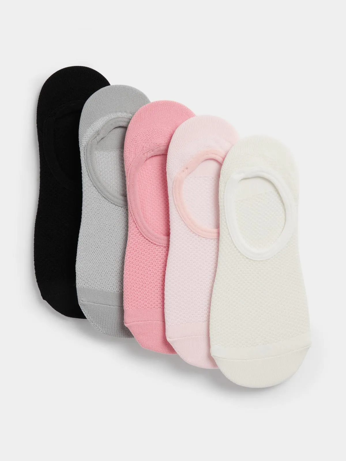 TS 5 Pack Mesh Invisible Pink/Grey/Black Socks