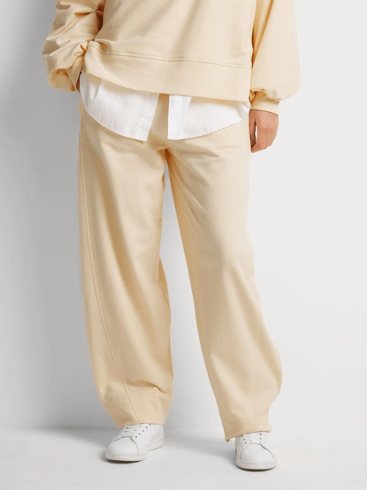 Women Me&B Yellow Barrel Leg Sweat Pants