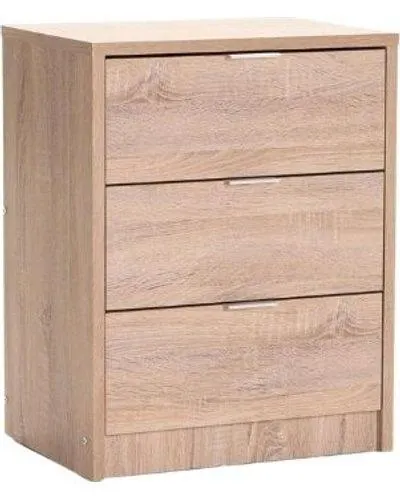 Kappa 3 Drawer Pedestal (Light Oak)