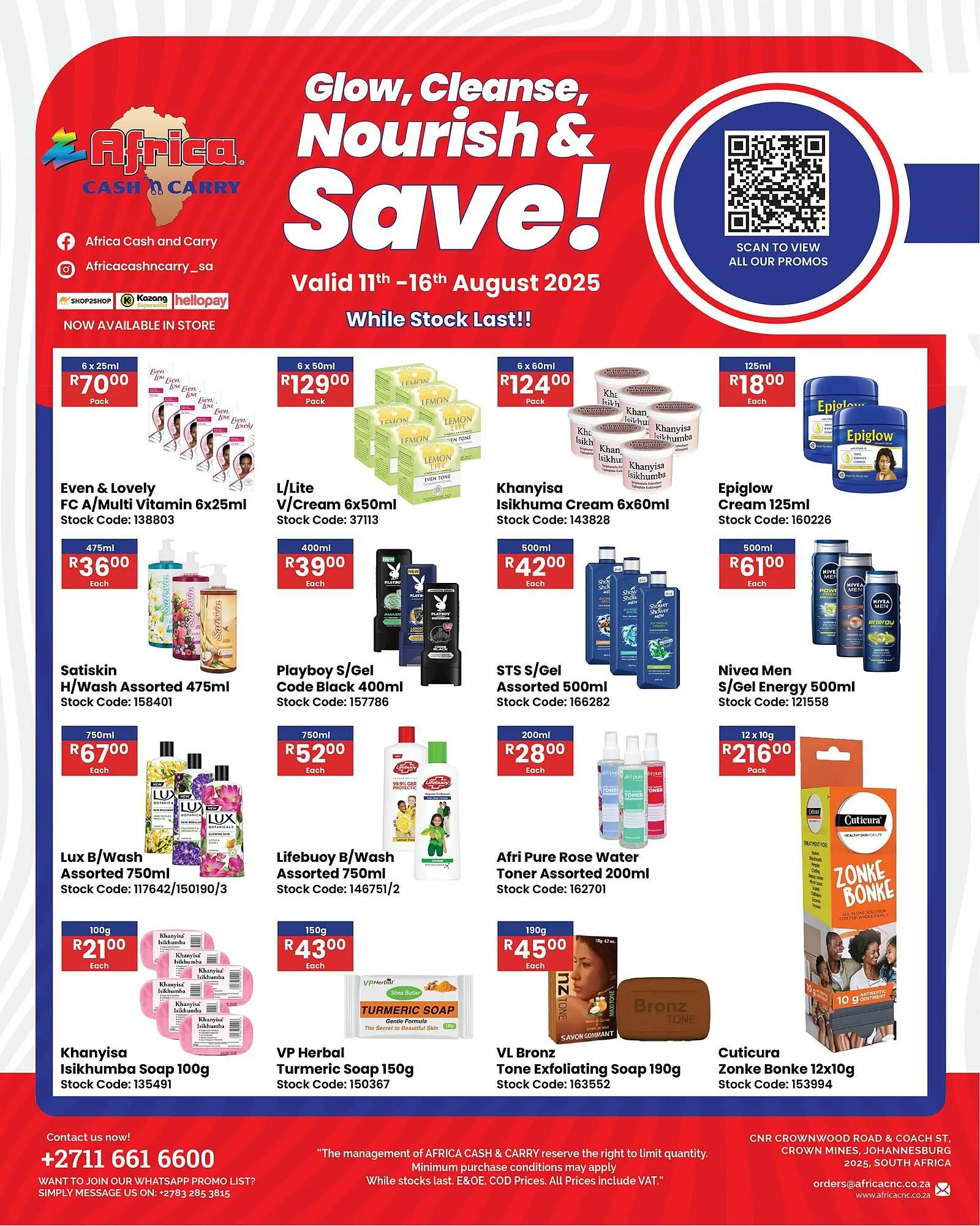 Africa Cash and Carry catalogue from 11 August to 16 August 2025 - Catalogue Page 1