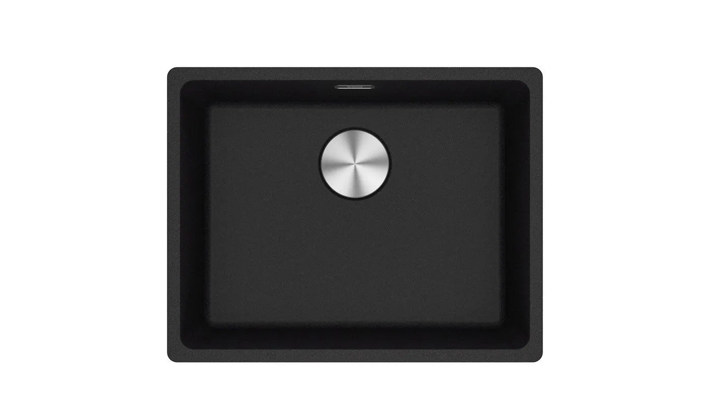 Franke Maris Matt Black Fragranite Single Bowl Inset or Undermount Kitchen Sink 520 x 400 x 200mm