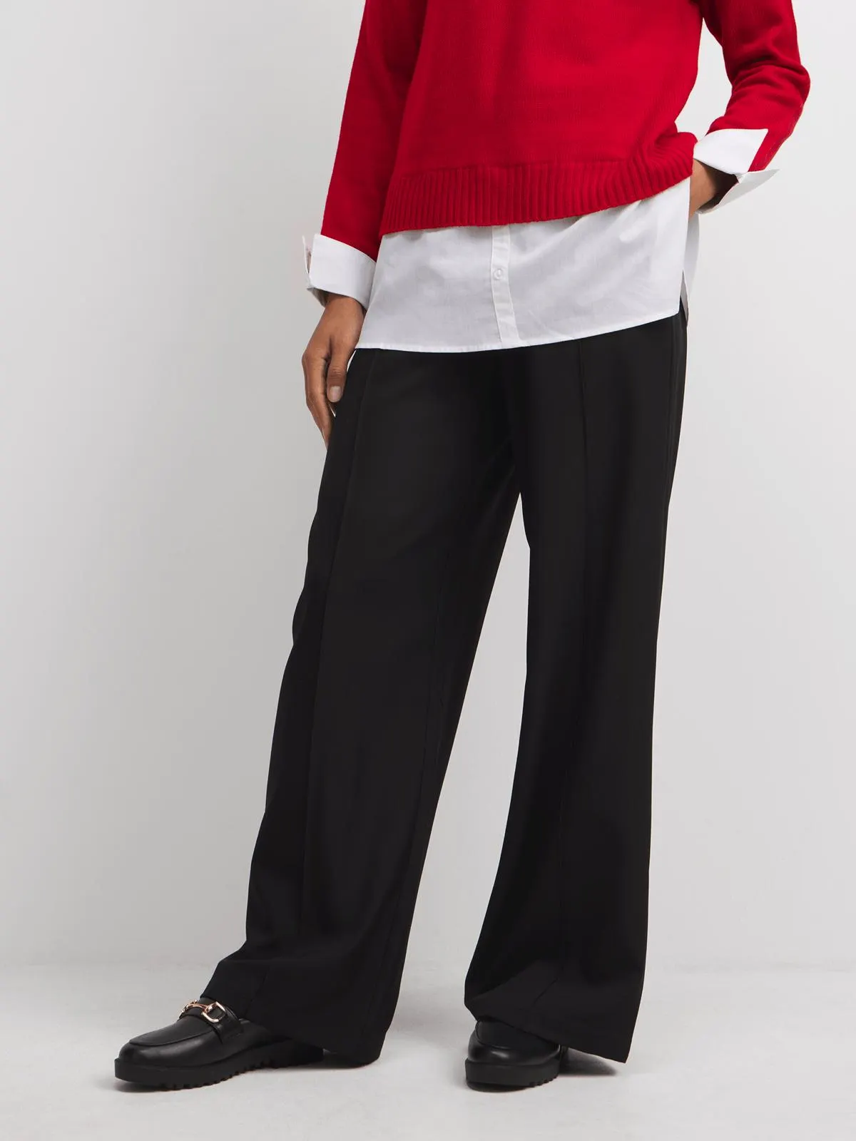 Jet Women's Black Wide Leg Pin Tuck Pants