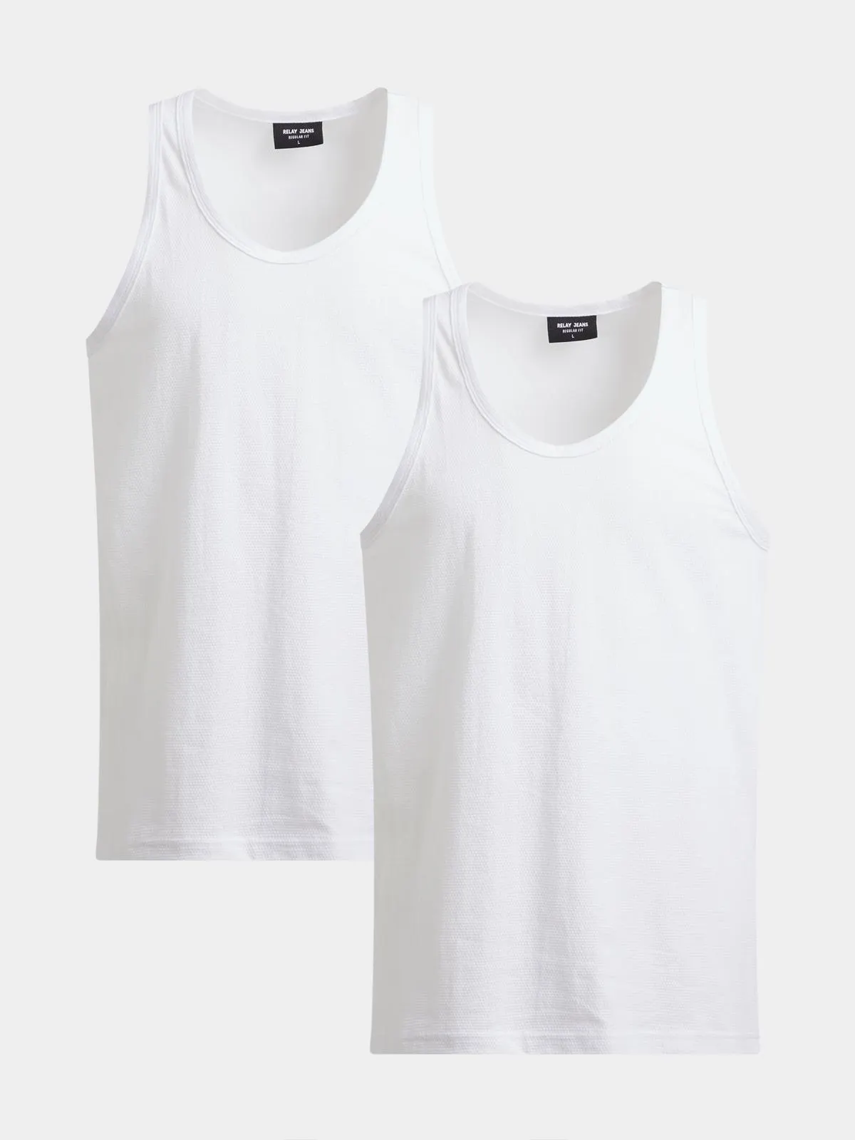 Relay Jeans Men's 2Pack Eyelid White Vests