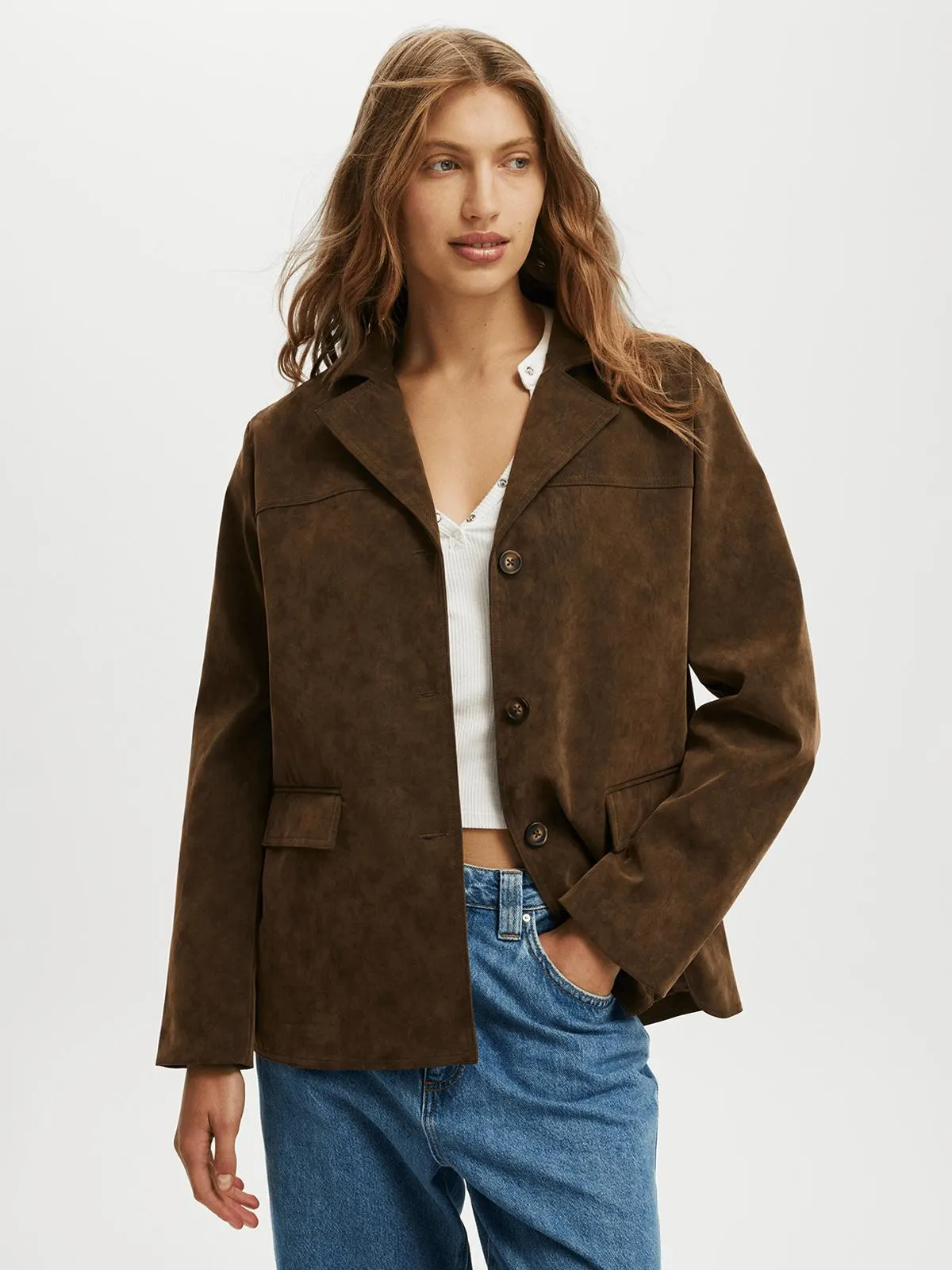 Women's Cotton On Brown Sydney Faux Suede Jacket