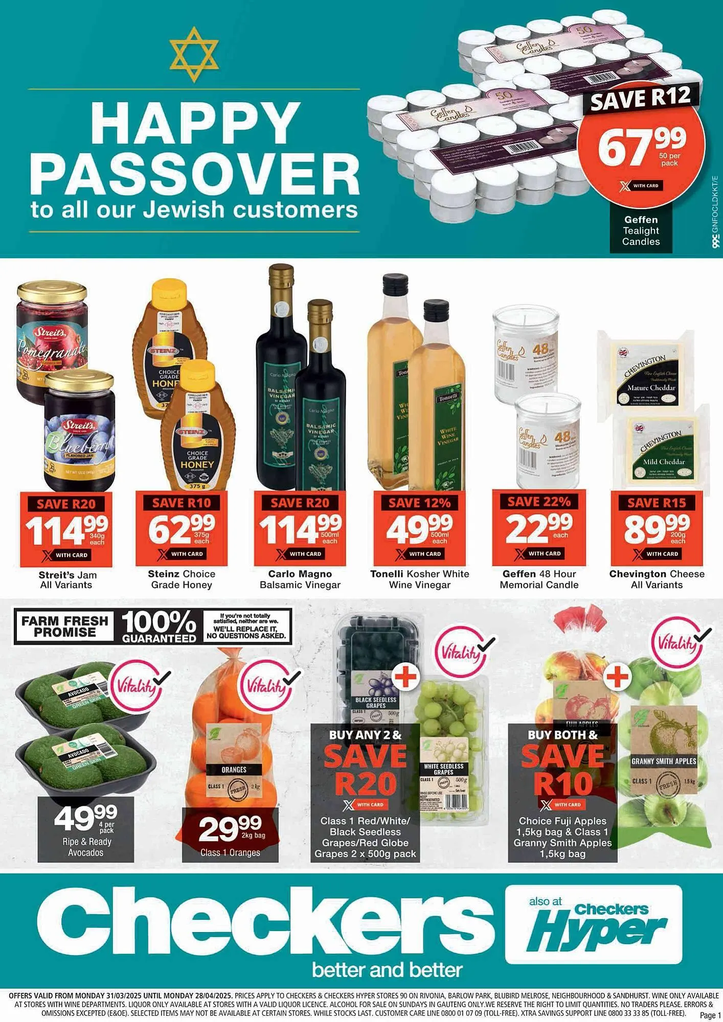 Checkers catalogue from 31 March to 28 April 2025 - Catalogue Page 1