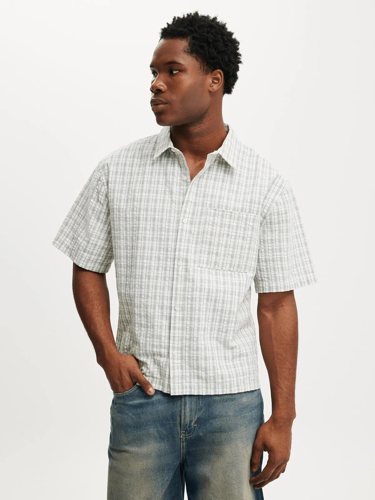 Men's Cotton On White Darcy Short Sleeve Shirt