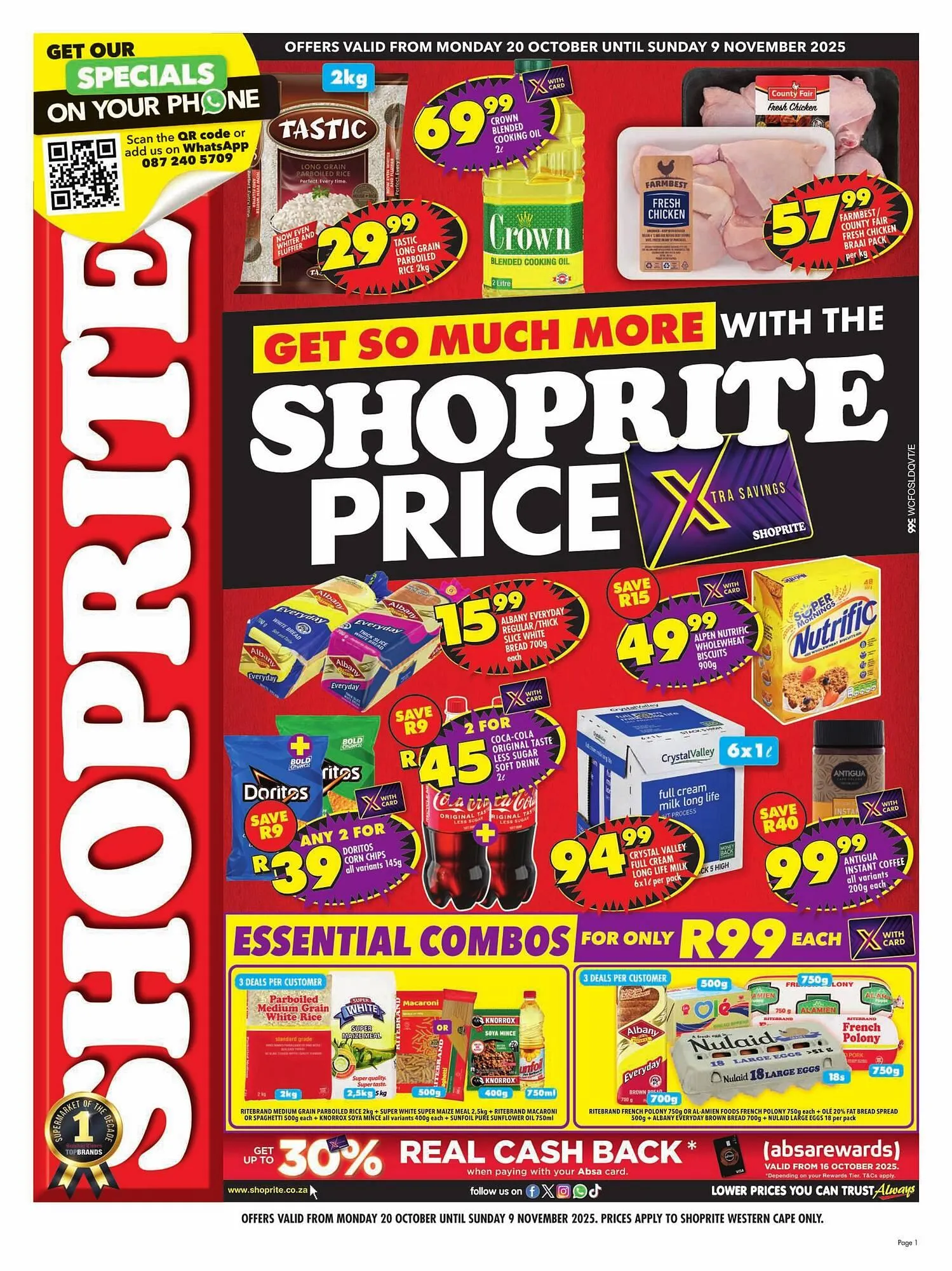Shoprite catalogue from 20 October to 9 November 2025 - Catalogue Page 1
