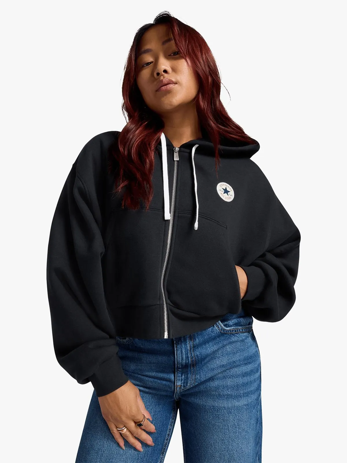 Converse Women's Retro Black Full-Zip Hoodie
