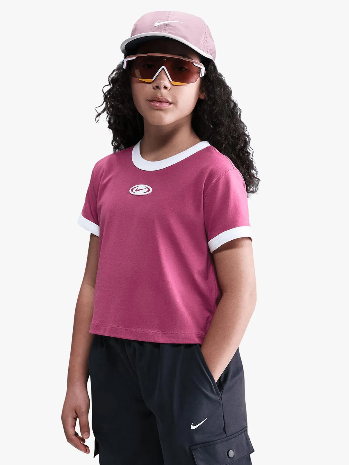 Nike Girls Youth Y2K Star Graphic Pink T-Shirt
