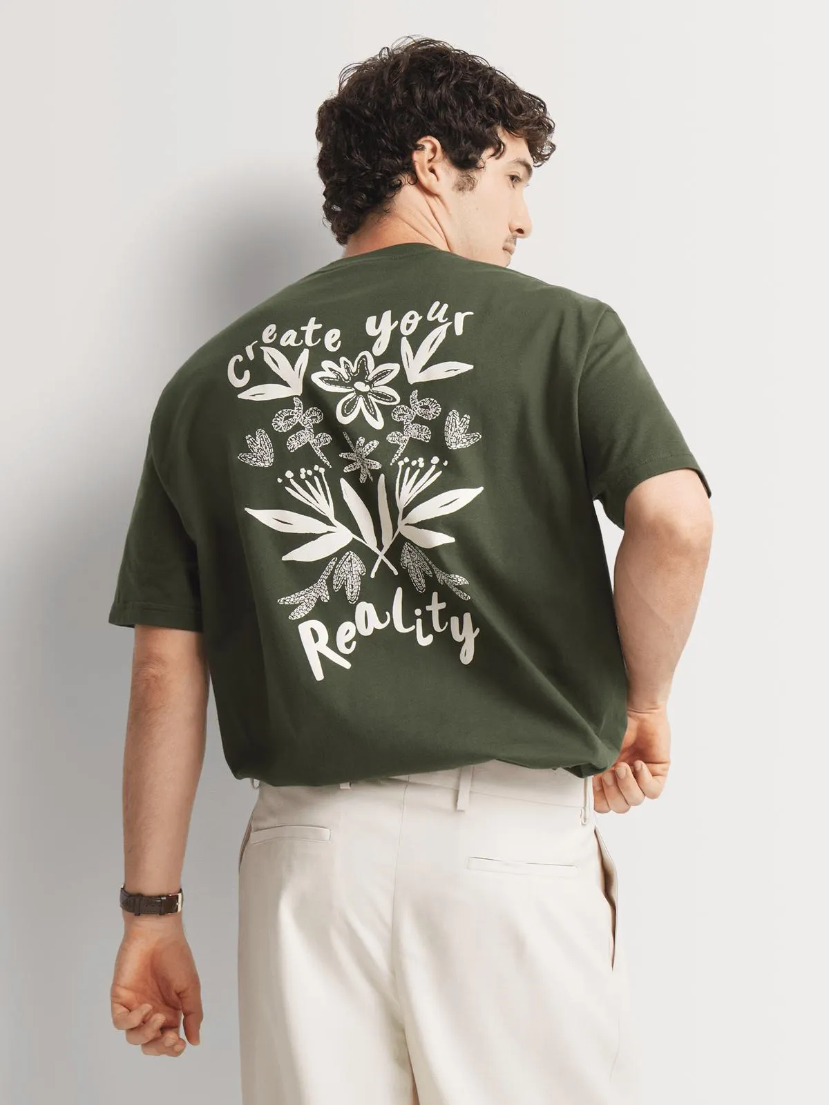 Men's Markham Create Your Reality Graphic Dark Green T-Shirt