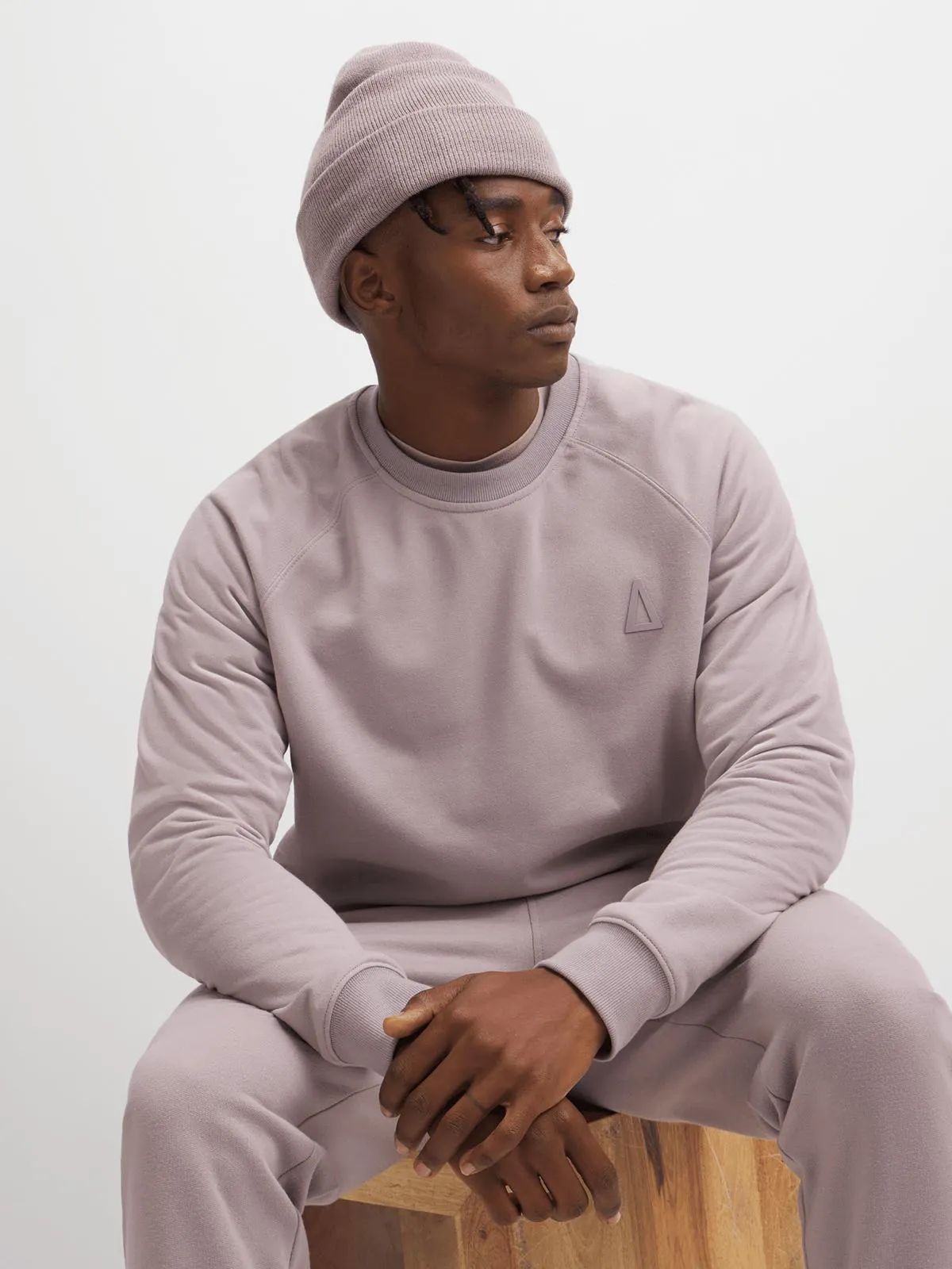 Mens APX Raglan Relaxed Lilac Sweater