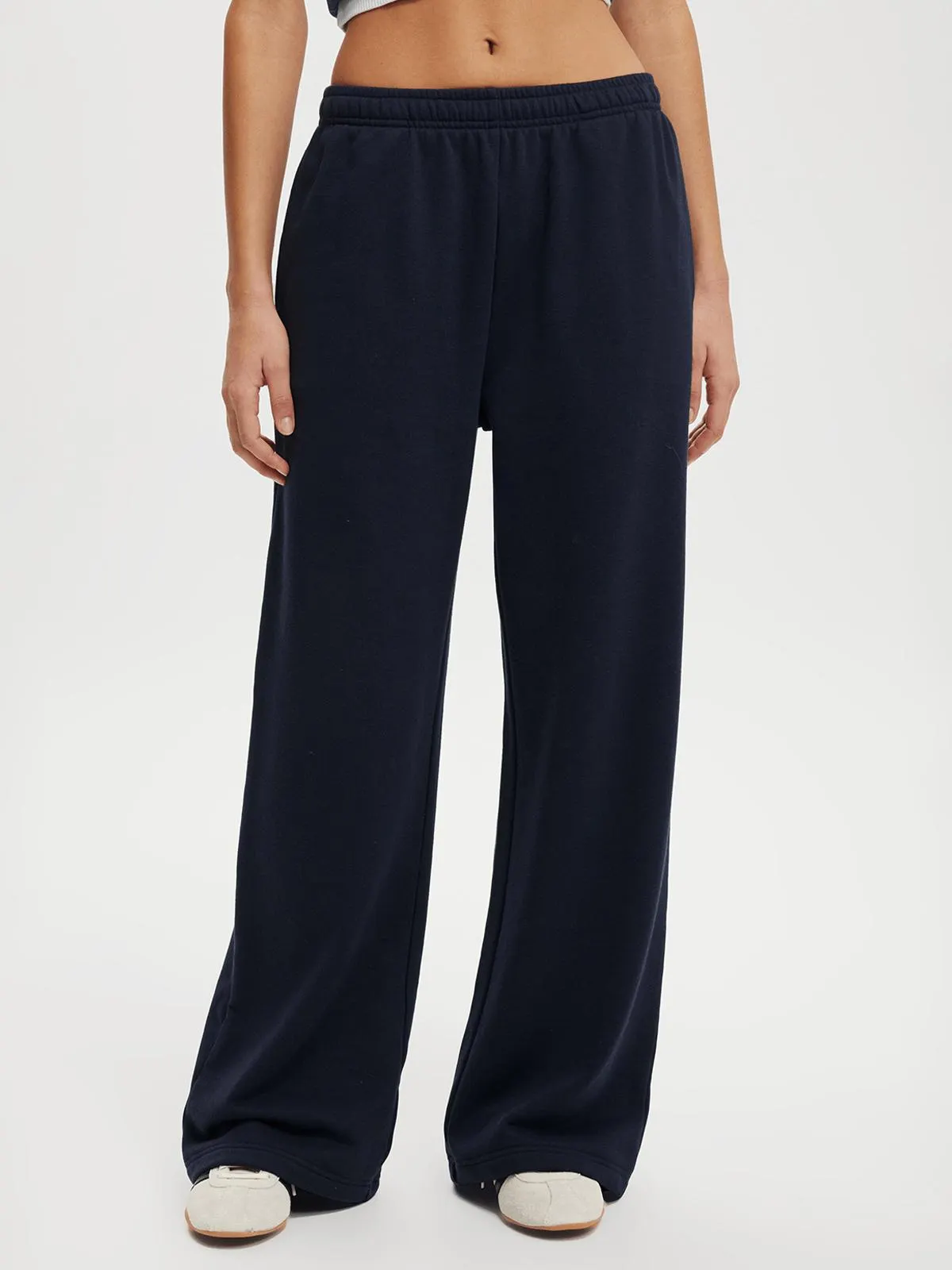 Women's Cotton On Navy Classic Fleece Wide Leg Sweatpants