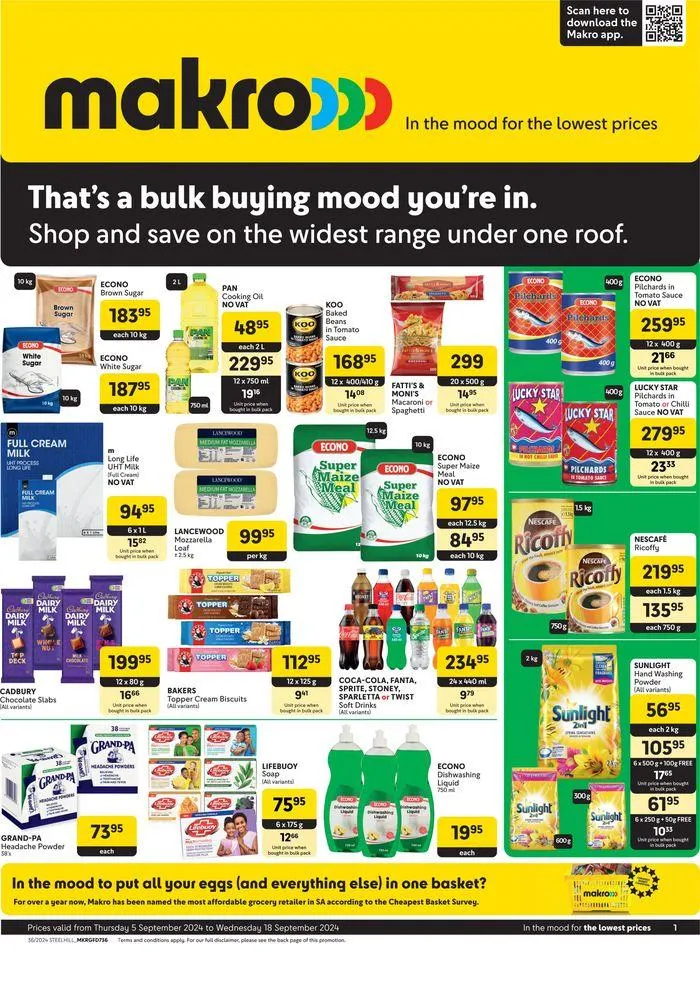 Makro Gauteng : Food from 6 September to 18 September 2024 - Catalogue Page 1