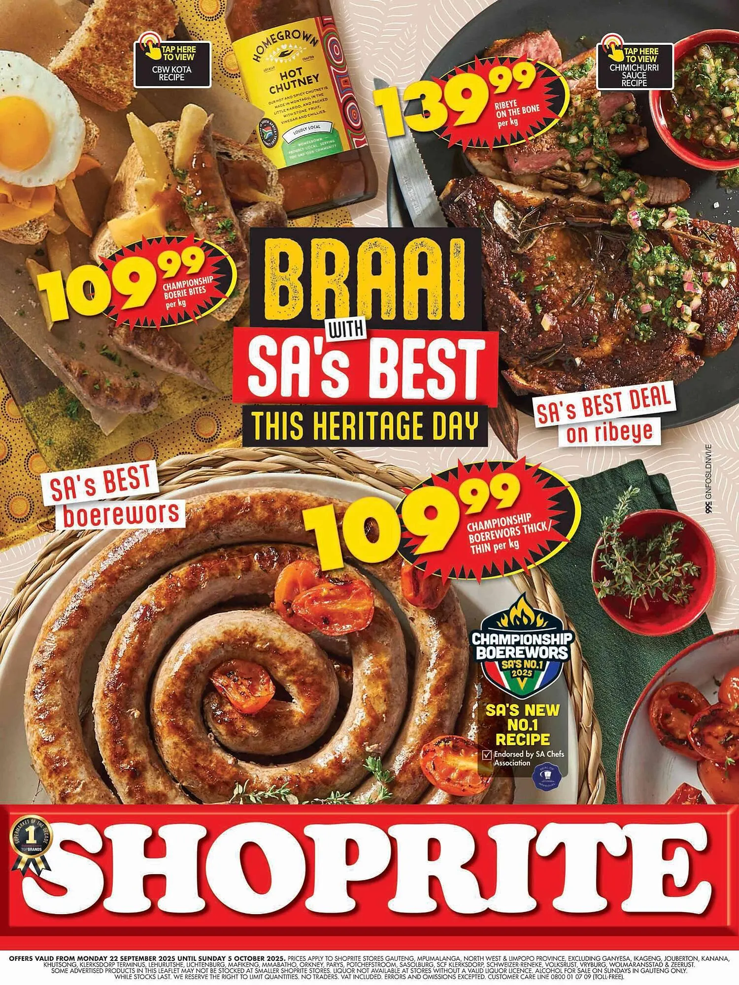 Shoprite catalogue from 22 September to 5 October 2025 - Catalogue Page 1