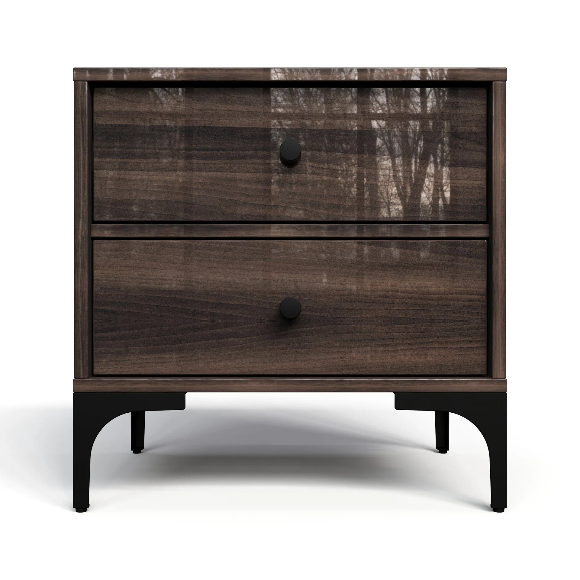 BAM! Mistbelt Two Drawer Bedside Table - Walnut (Limited Edition)