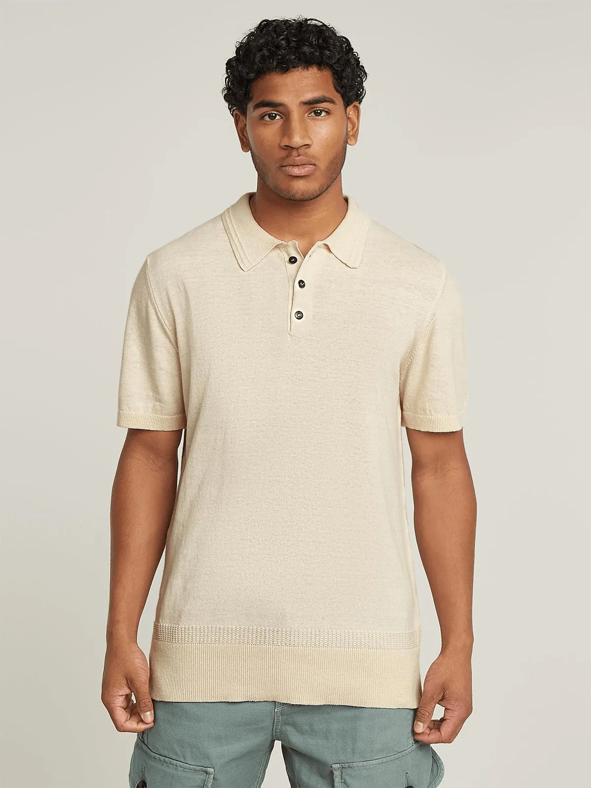G-Star Men's Knitted White Polo