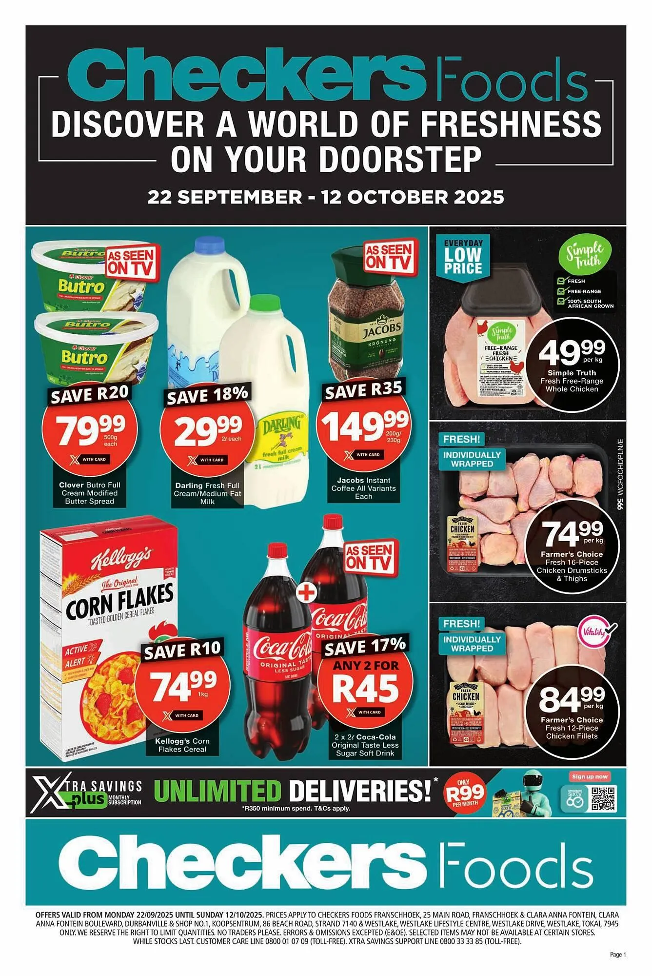 Checkers catalogue from 22 September to 12 October 2025 - Catalogue Page 1