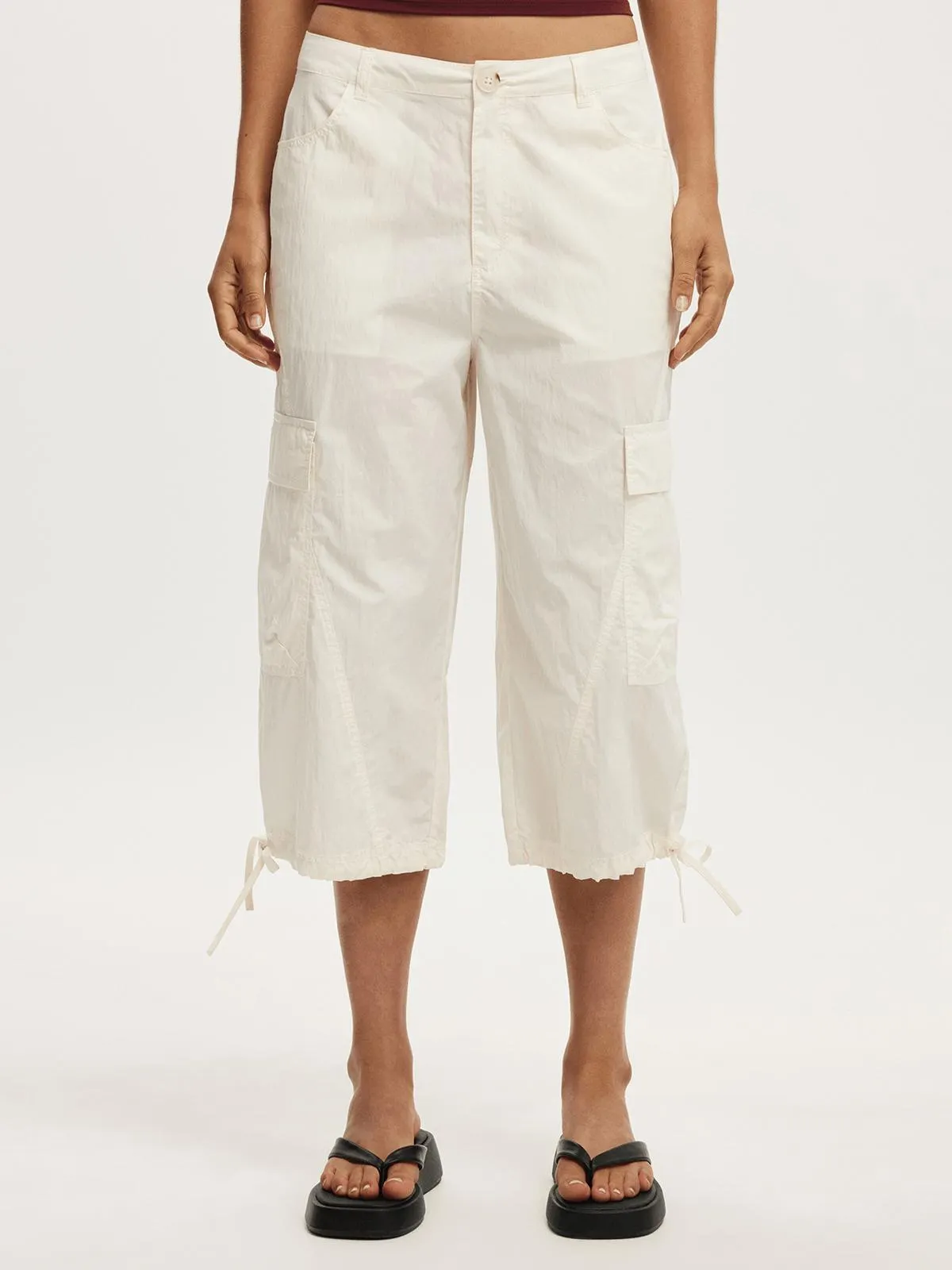 Women's Cotton On White Cropped Cargo Pants