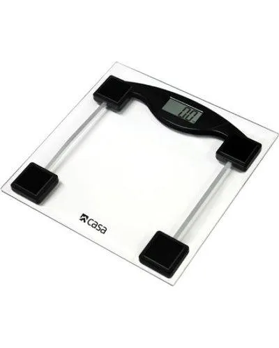 Casa Electronic Glass Bathroom Scale (Black & Grey)