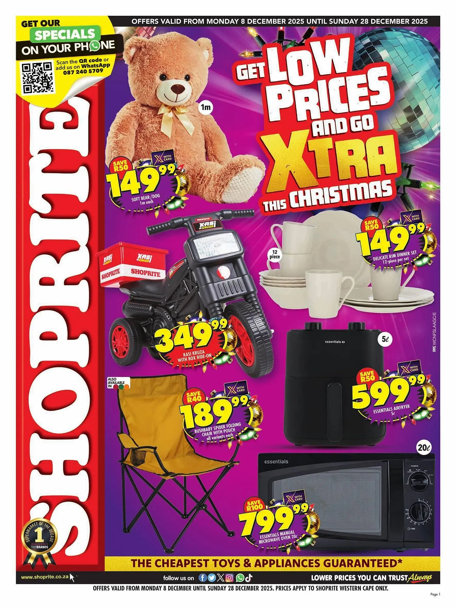 Shoprite catalogue from 8 December to 28 December 2025 - Catalogue Page 1
