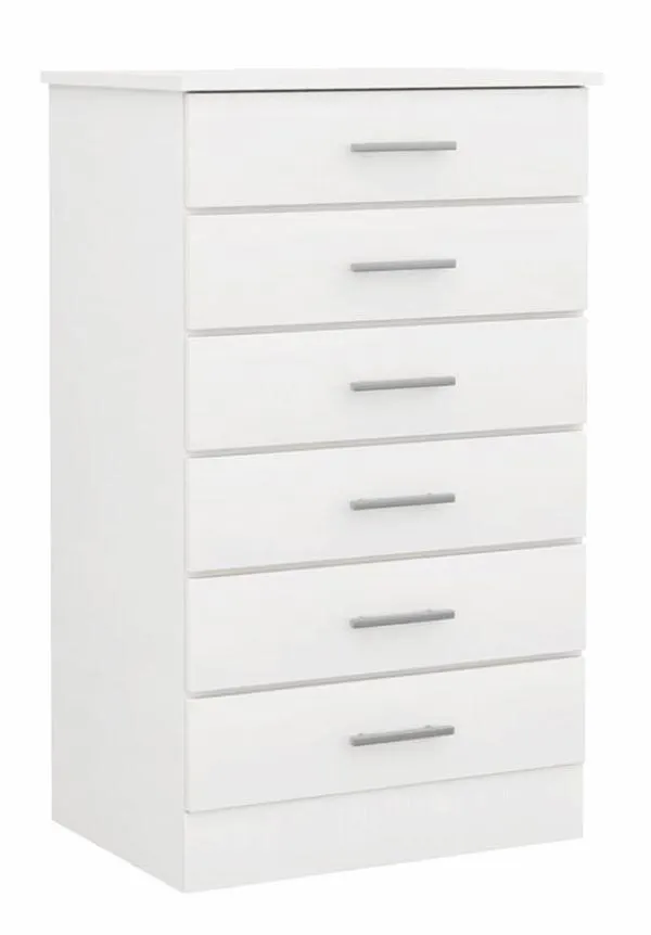 Lagos 6 Drawers Chest of Drawers White
