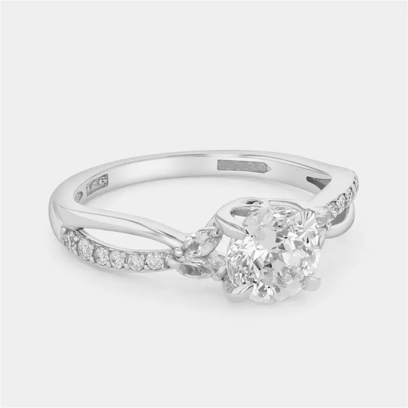 Sterling Silver Moissanite Solitaire Split-Shank Ring
