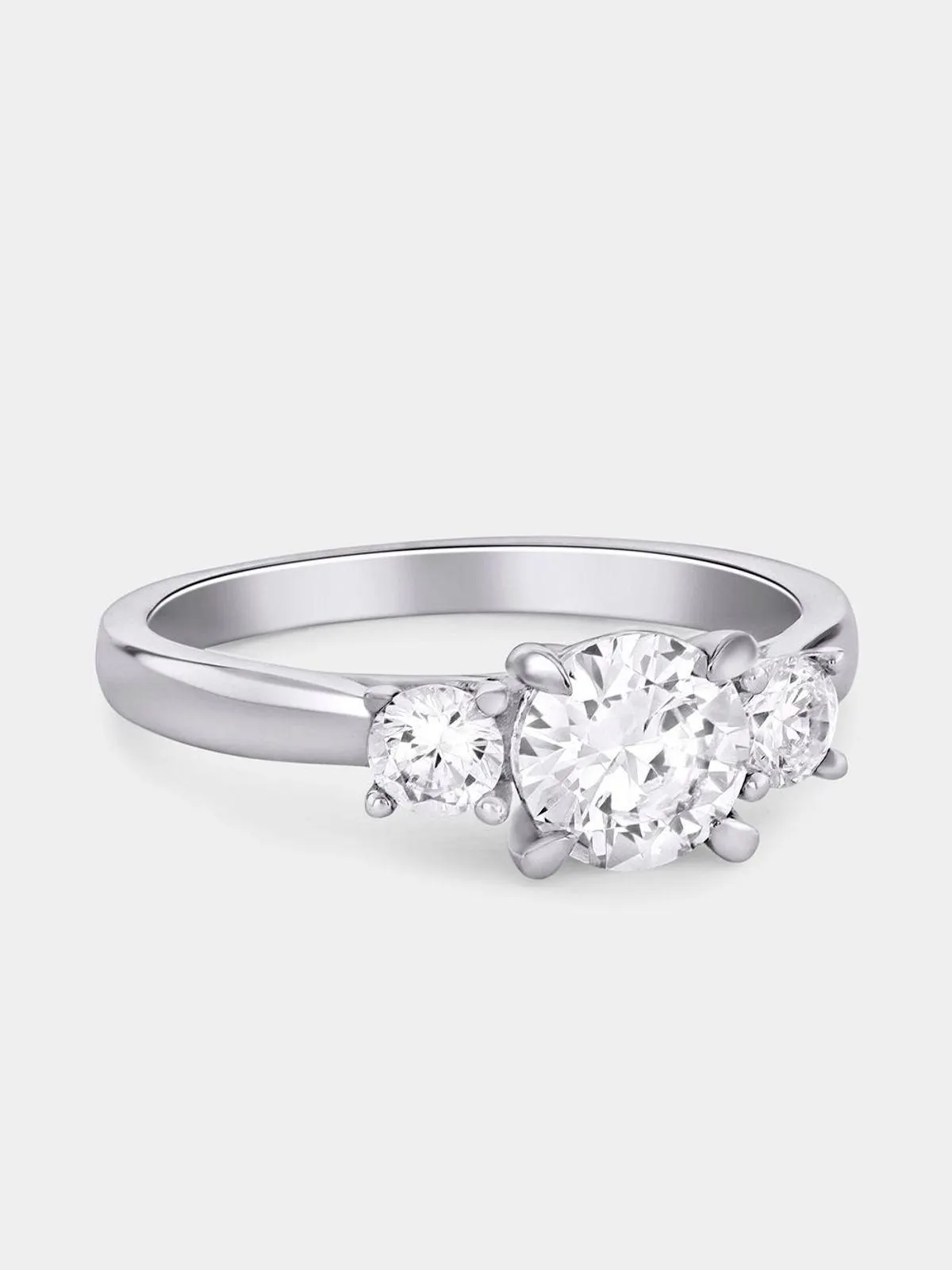 Sterling Silver Cubic Zirconia Classic Trilogy Ring