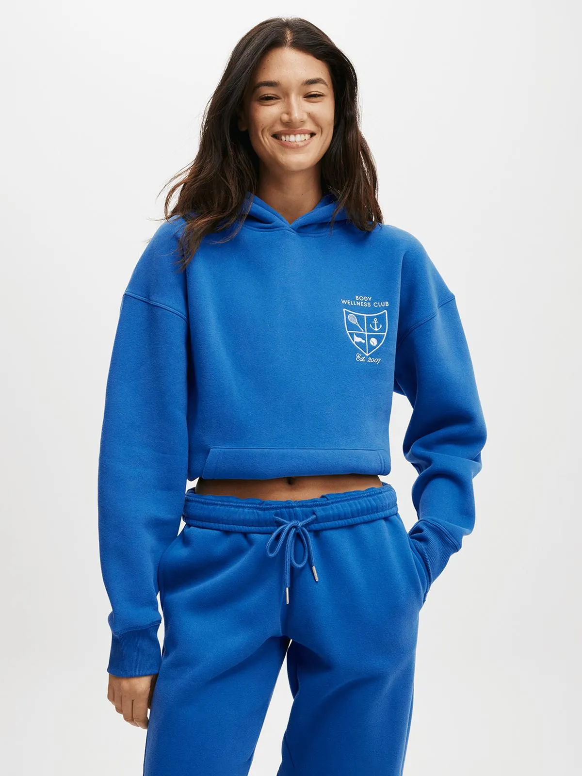 Women's Cotton On Blue Active Plush Premium Graphic Hoodie