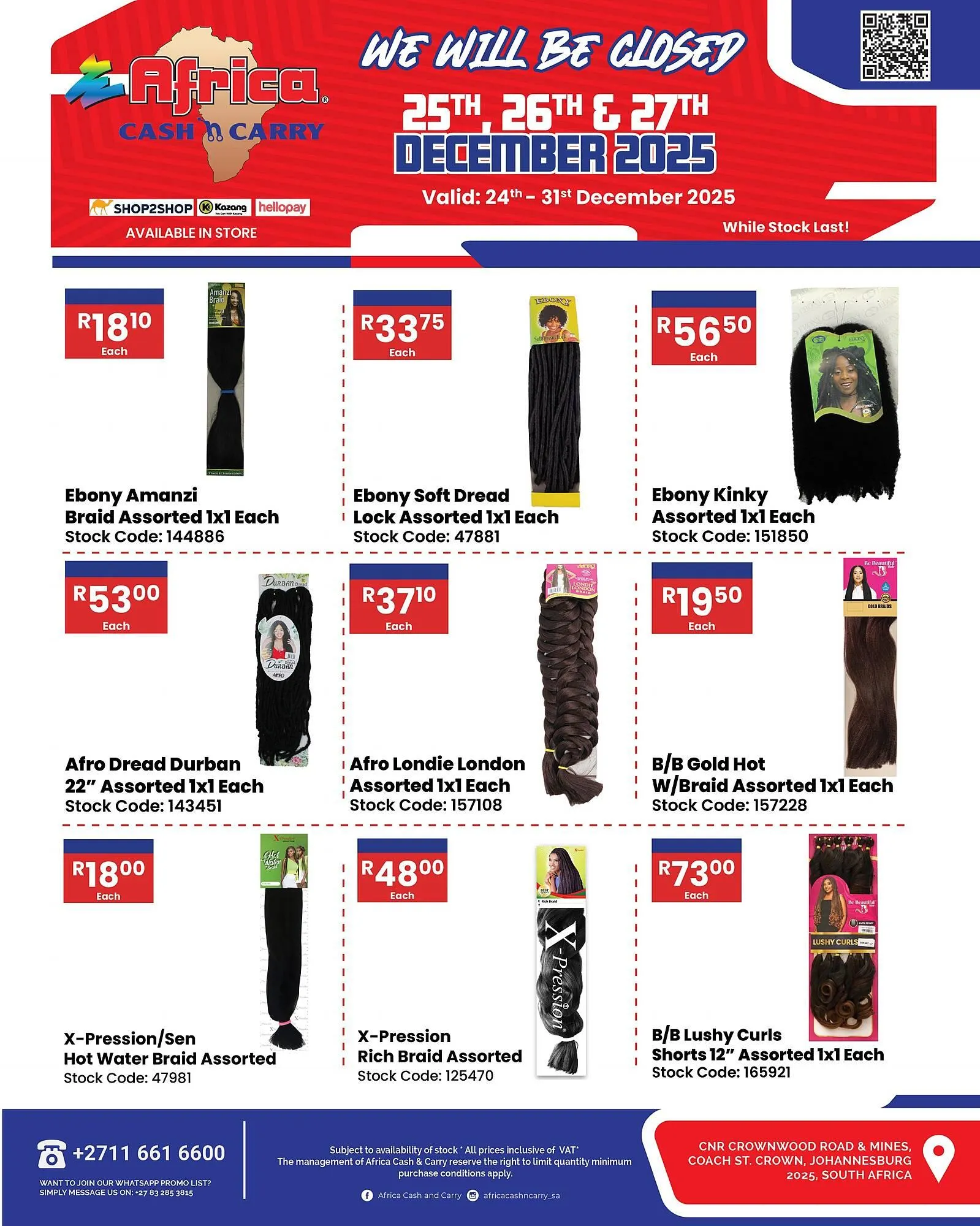 Africa Cash and Carry catalogue from 24 December to 31 December 2025 - Catalogue Page 1