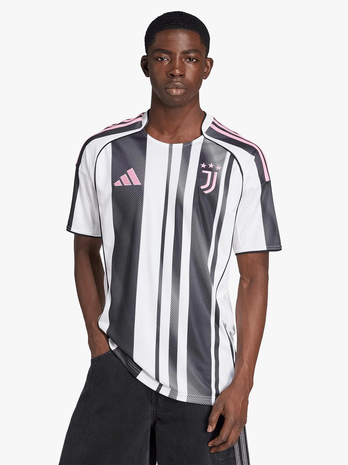 adidas Mens Juventus Home 25/26 Black/White Stadium Jersey