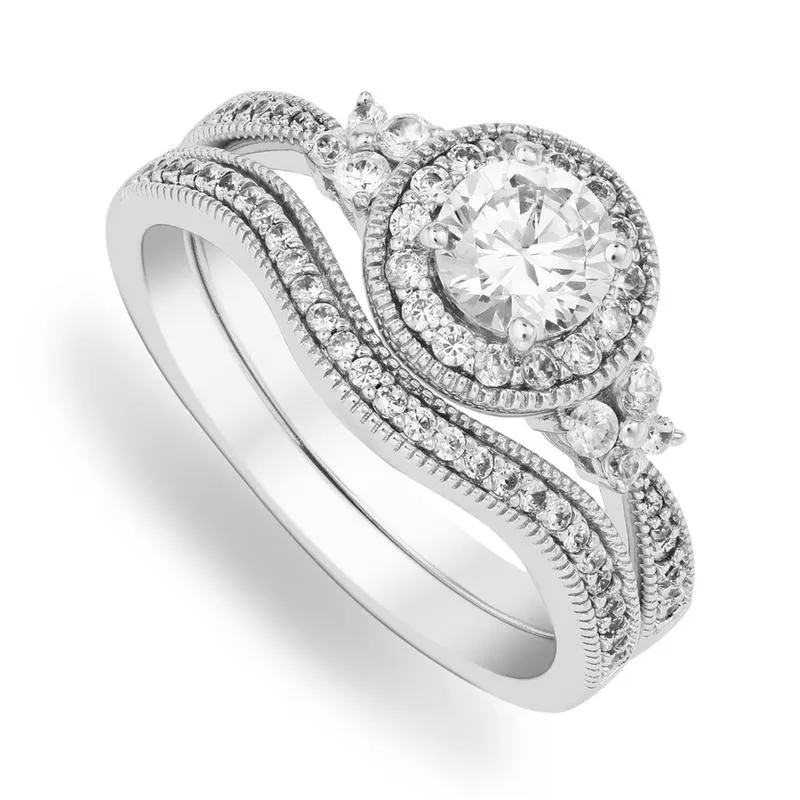 Cheté Sterling Silver & Cubic Zirconia Vintage Arum Twinset Ring