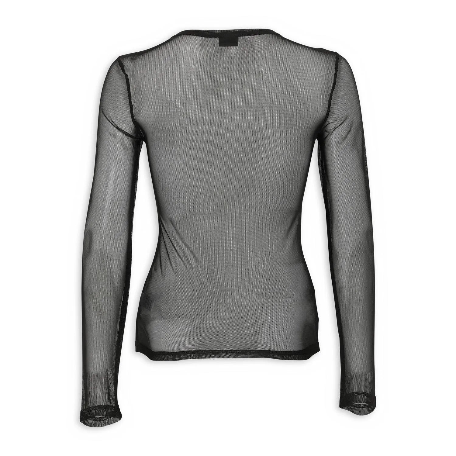 Black Mesh Long Sleeve Shirt