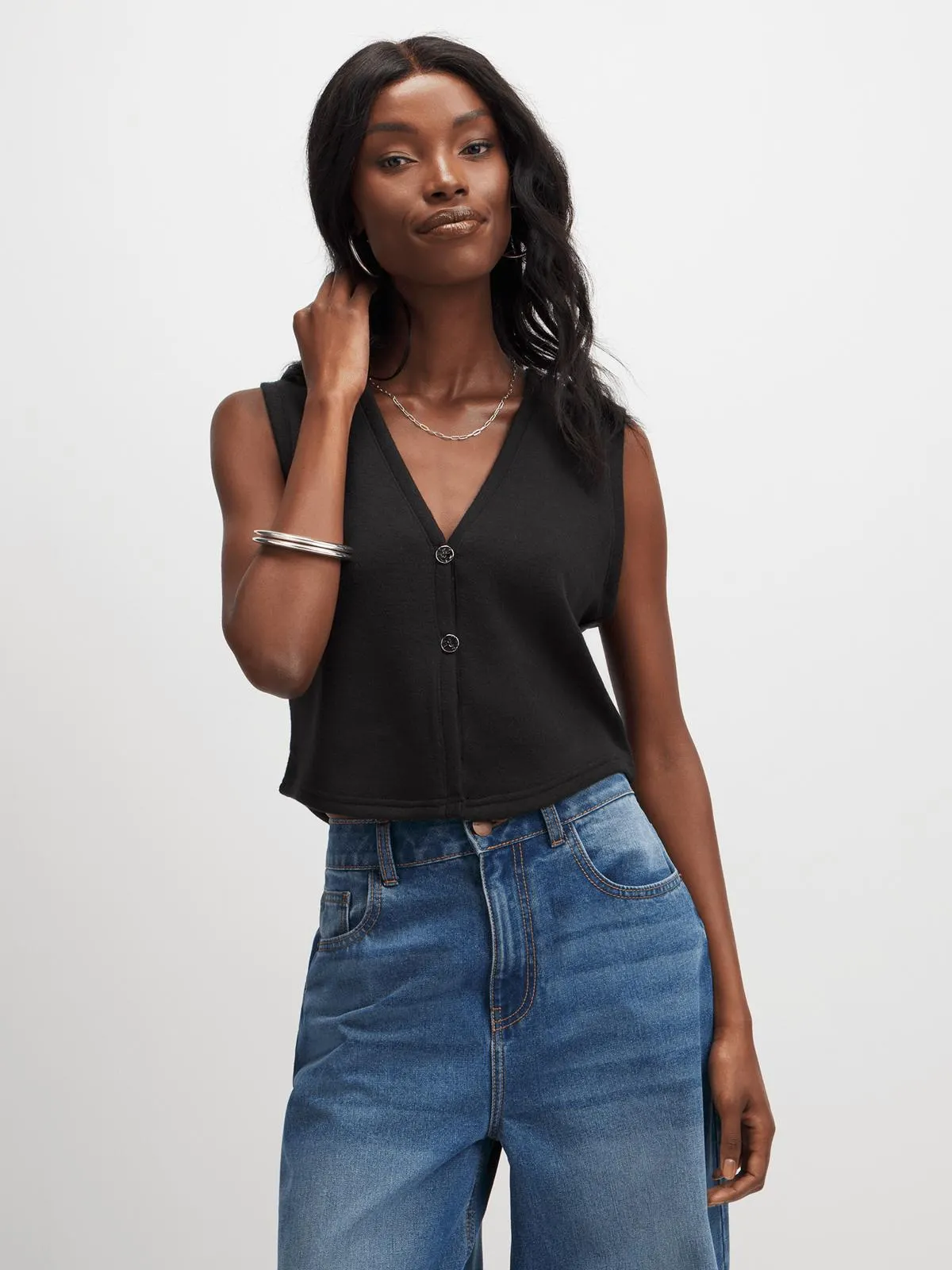 Jet Women's Black Waistcoat