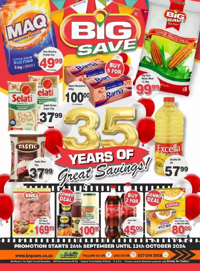 35 Years of Great Savings. from 26 September to 12 October 2024 - Catalogue Page 1