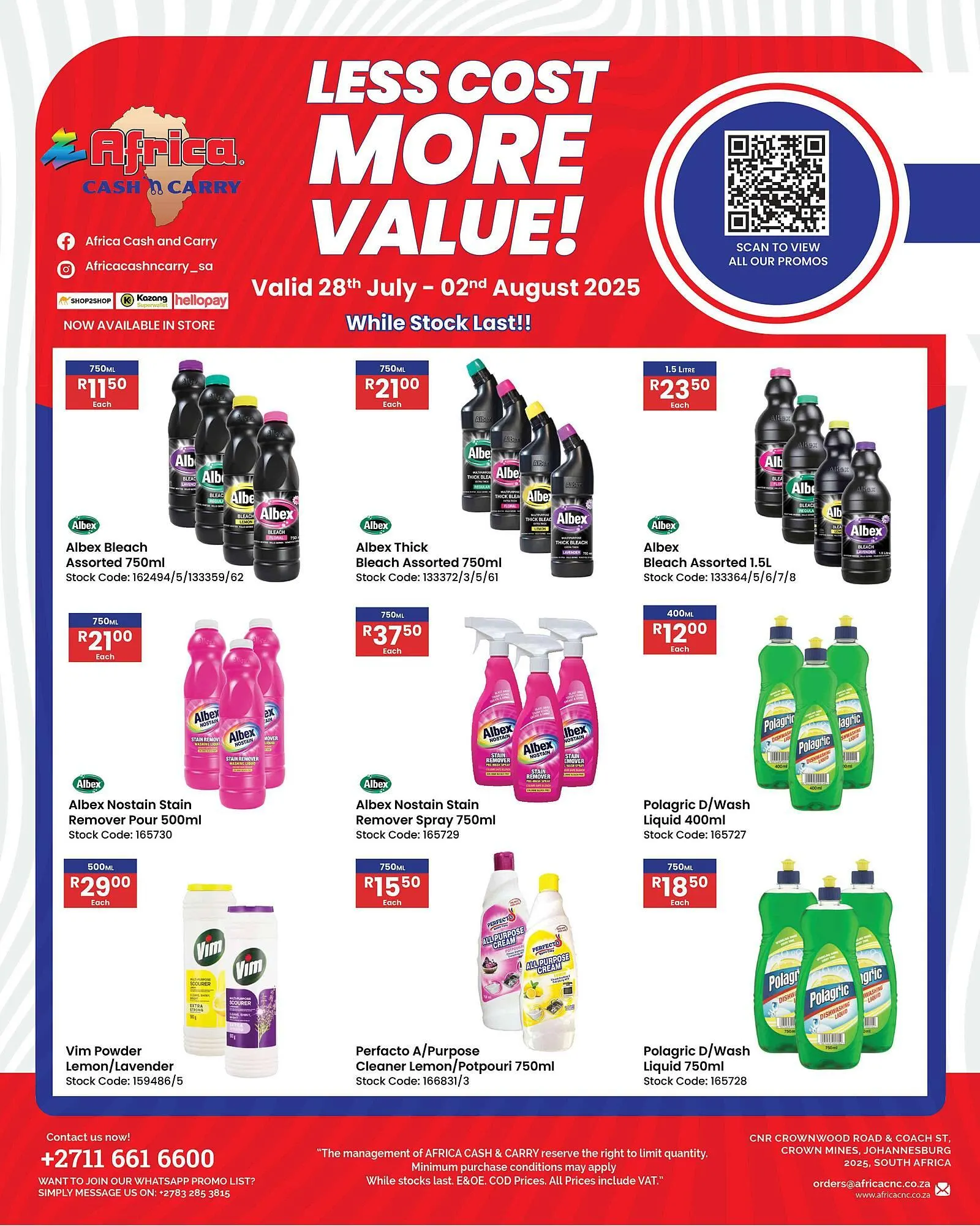 Africa Cash and Carry catalogue from 28 July to 2 August 2025 - Catalogue Page 1