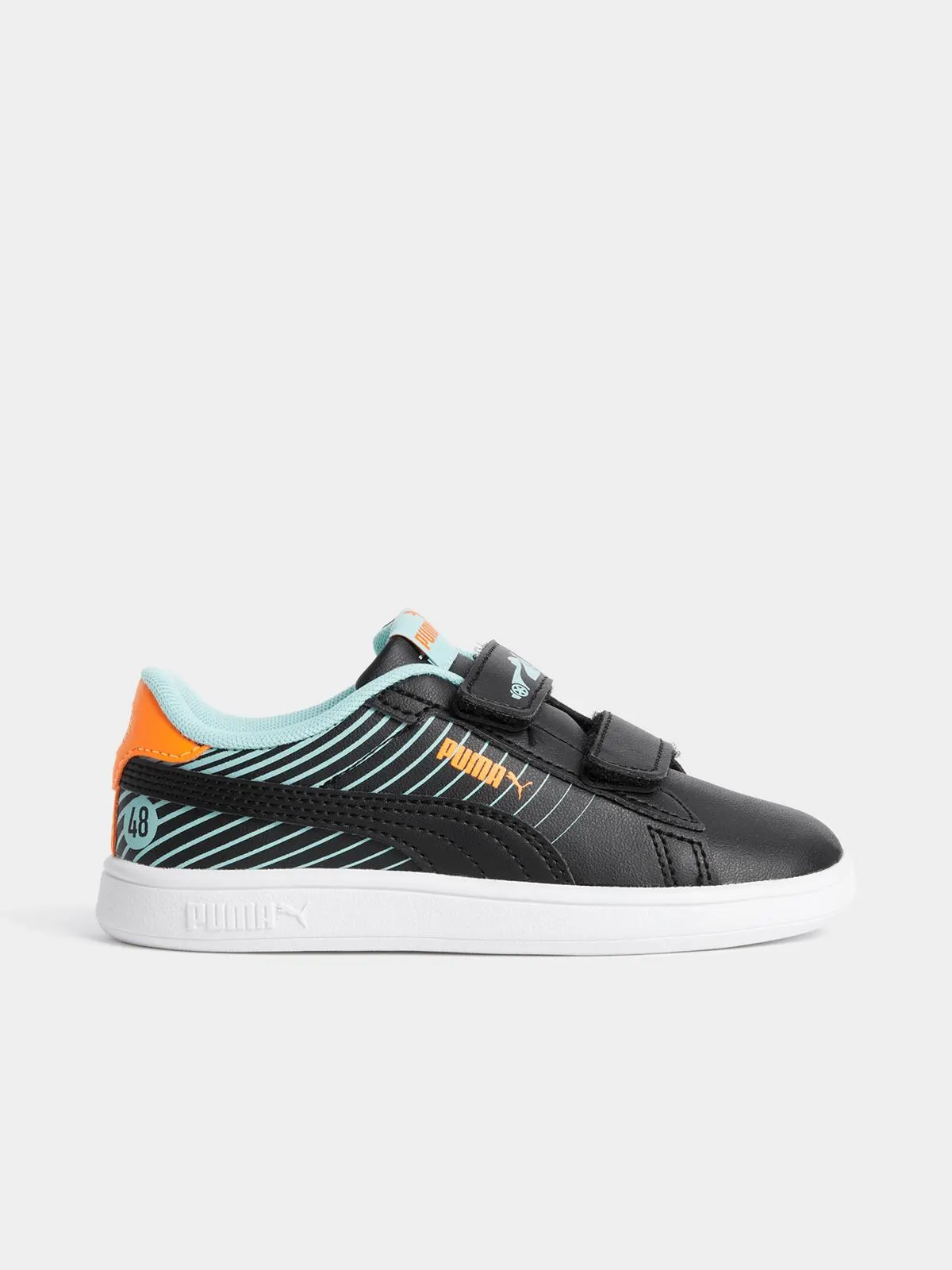Puma Infant Smash Poised 2 Race Black/Blue/Orange Sneakers