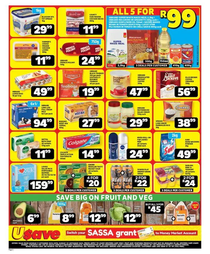 Usave weekly specials from 18 September to 22 September 2024 - Catalogue Page 2
