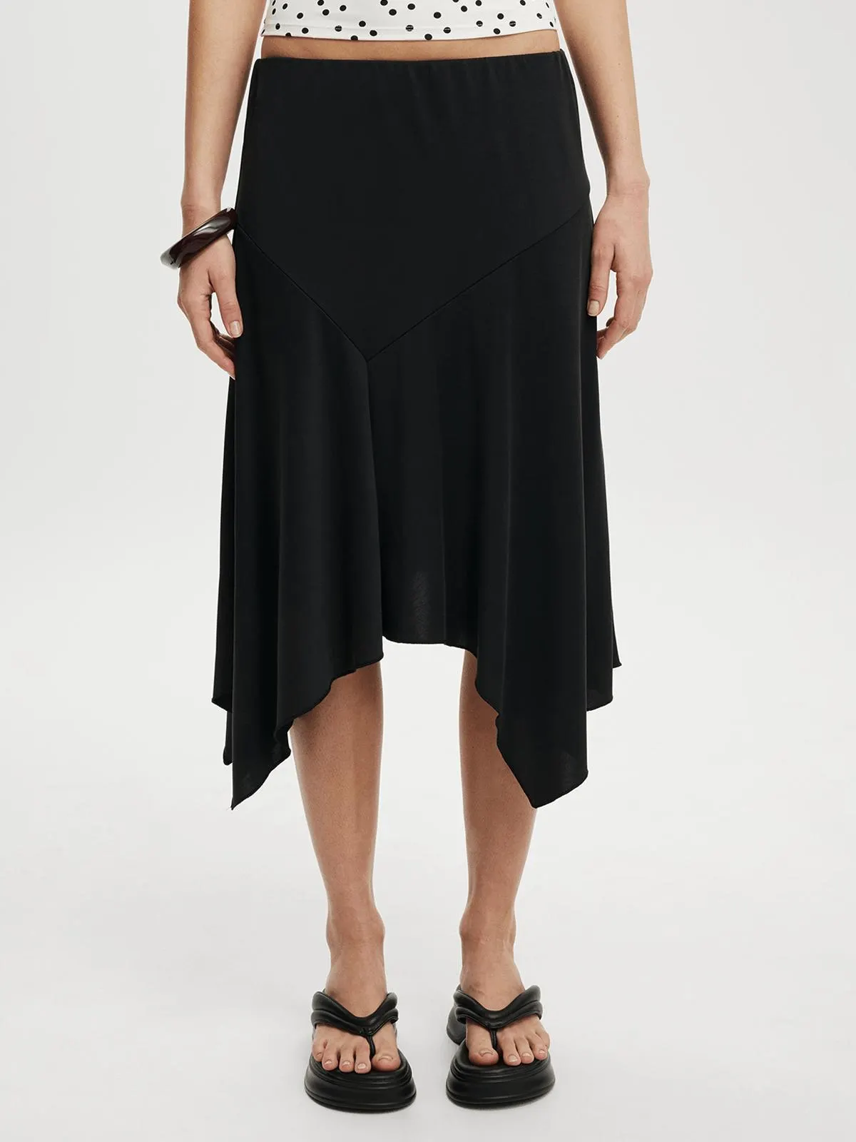Women's Cotton On Black Sandy Midi Skirt