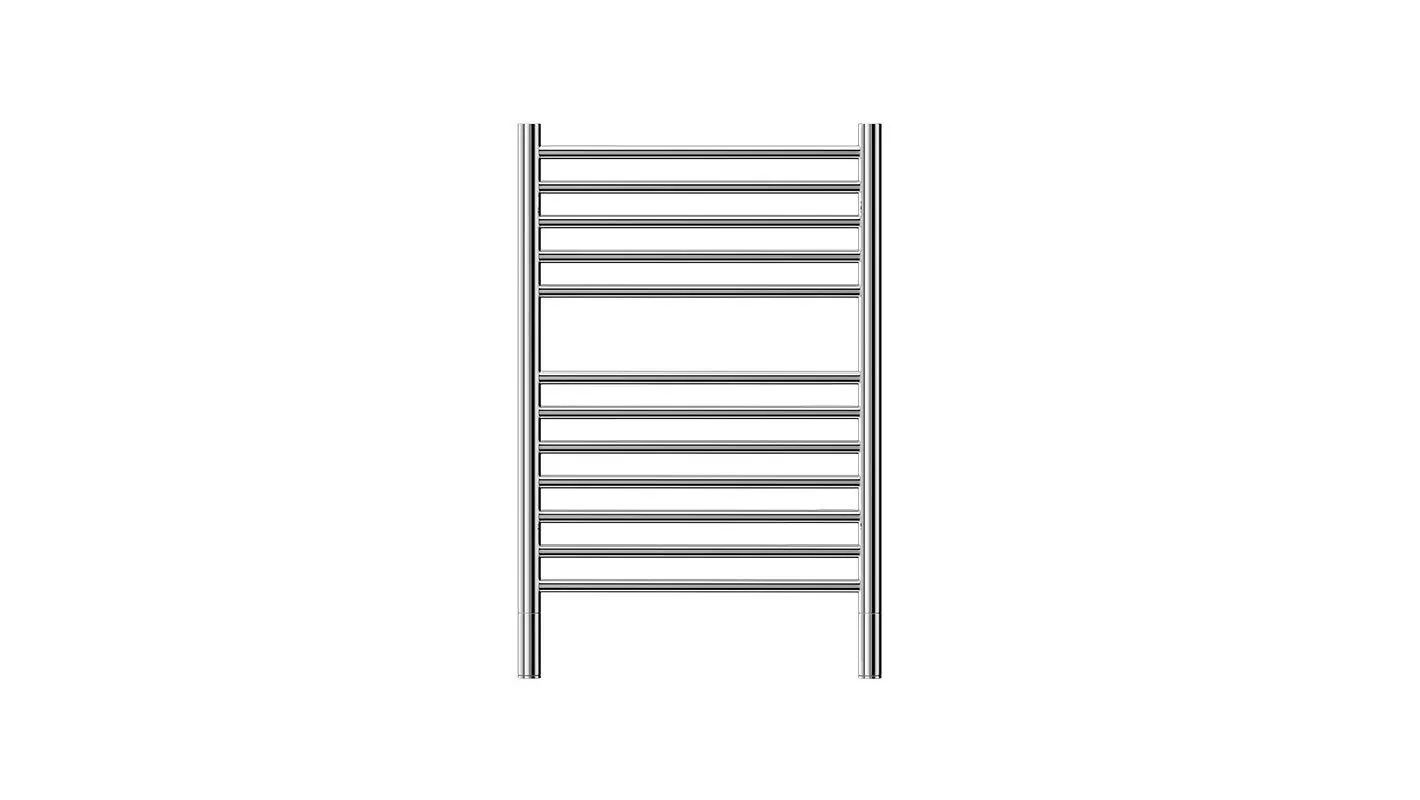 Jeeves Classic E Curved Polished Stainless Steel Heated Rail 790 x 400mm