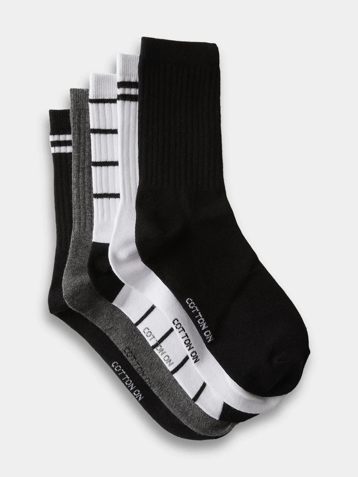 Women's Cotton On Multi 5 Pack Crew Socks