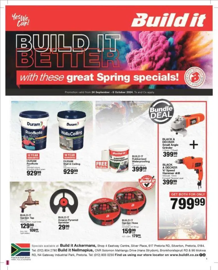 Build It Specials from 24 September to 6 October 2024 - Catalogue Page 1